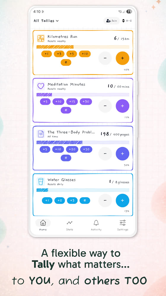 TallyToo, tally list